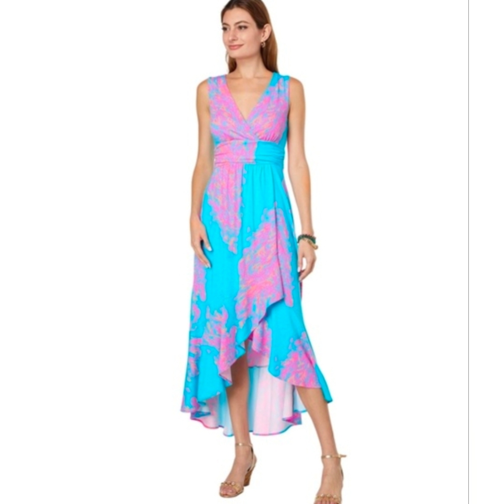 Lilly Pulitzer Moana Maxi Turquoise Oasis Goddess Of The Sea